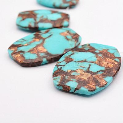 Assembled Bronzite and Synthetic Turquoise Graduated Beads Strands G-P297-T01-1