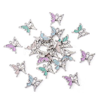 20Pcs 4 Colors Alloy Enamel Pendants ENAM-TA0003-29P-1