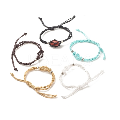 CCB Plastic Nugget Braided Cord Bracelet BJEW-JB08118-02-1