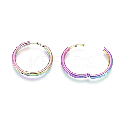 Ion Plating(IP) 304 Stainless Steel Huggie Hoop Earrings EJEW-F111A-20mm-Y-1