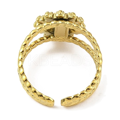 304 Stainless Steel Enamel Open Cuff Rings for Women RJEW-F166-45G-02-1