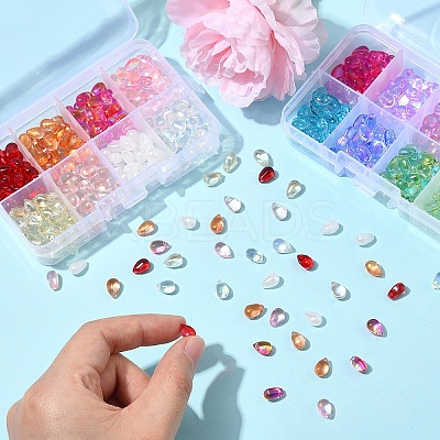 320Pcs 8 Colors Transparent Glass Beads GGLA-YW0004-63-1