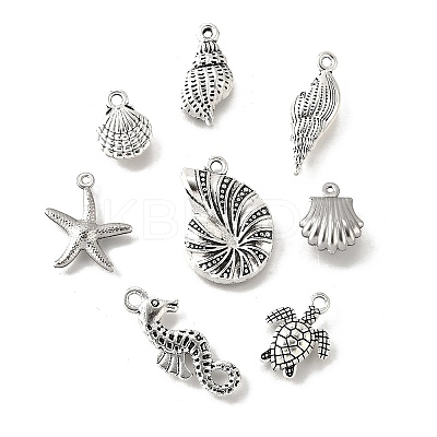 48Pcs 8 Styles Alloy & Stainless Steel Pendants DIY-FP0001-57-1