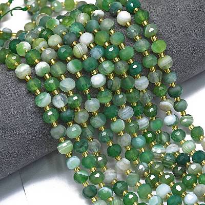 Natural Banded Agate Beads Strands G-K389-E18-01-1