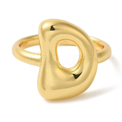 Initials Brass Open Cuff Ring for Women RJEW-N046-02D-G-1