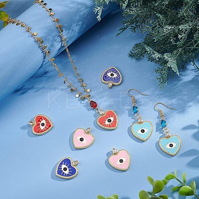 SUPERFINDING 8Pcs 4 Colors Rack Plating Brass Cubic Zirconia Pendants KK-FH0003-33-1