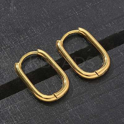 Ion Plating(IP) 304 Stainless Steel Oval Hoop Earrings X-EJEW-M218-02A-G-1