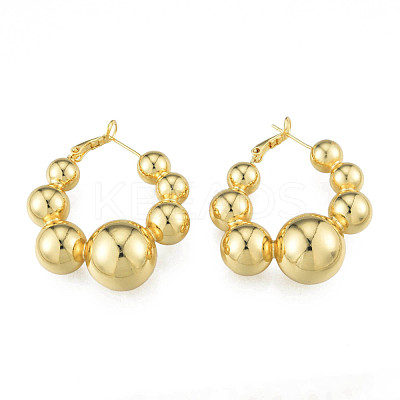 Brass Round Ball Wrap Hoop Earrings for Women EJEW-N011-83-1
