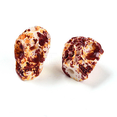 Spray Painted Resin Beads Strands RESI-N041-01B-1