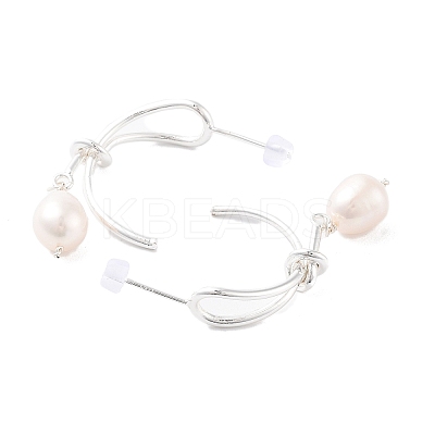 Natural Pearl Ear Studs EJEW-P256-30P-1