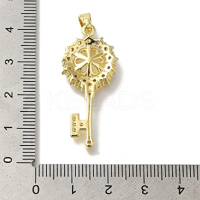 Rack Plating Brass Micro Pave Clear Cubic Zirconia Pendant Settings KK-H485-04G-1