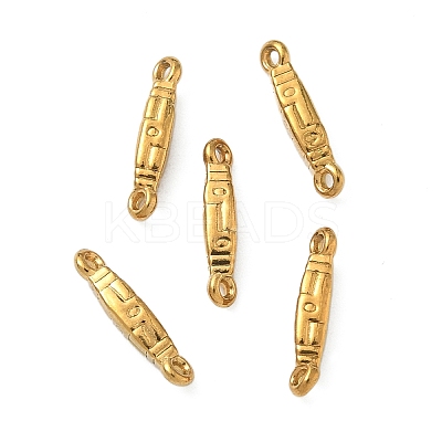 304 Stainless Steel Textured Rectangle Links Connector Charms STAS-D211-01A-G-1