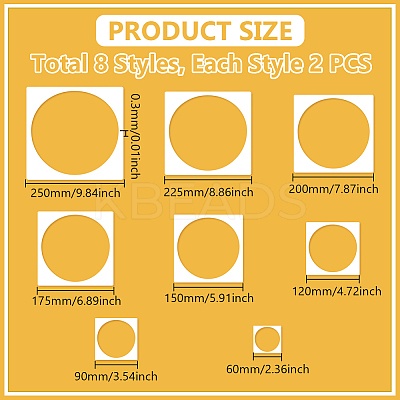 16Pcs 8 Sizes PP Plastic Hollow Out Drawing Painting Stencils Templates DIY-WH0699-92A-1