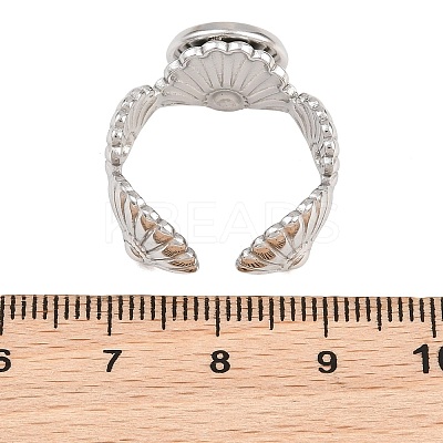 Shell Shape 304 Stainless Steel Cuff Ring Components SA-CBA098D-03P-B-1