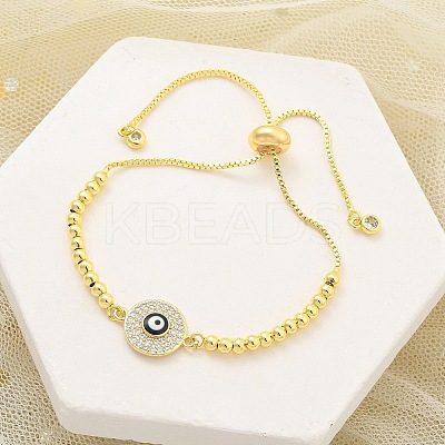 Brass Micro Pave Cubic Zirconia Slider Bracelets for Women LS-BJEW-S158-08G-01-1