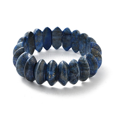 Bicone Dyed Natural Lapis Lazuli Beads Stretch Bracelets for Women Men BJEW-C097-05G-1
