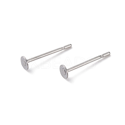 Tarnish Resistant 316 Surgical Stainless Steel Flat Round Blank Peg Stud Earring Settings X-STAS-R073-04-1