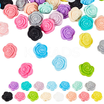 60Pcs 15 Colors Food Grade Eco-Friendly Silicone Focal Beads FIND-DC0001-28-1