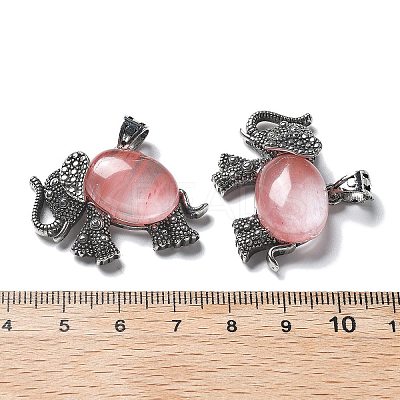 Cherry Quartz Glass Pendant G-H083-02AS-10-1