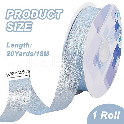 20 Yards Iridescent Polyester Ruffled Ribbon for Sewing Decoration OCOR-WH20007-14A-1