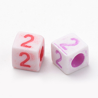 Craft Style Acrylic European Beads MACR-T004-01-1