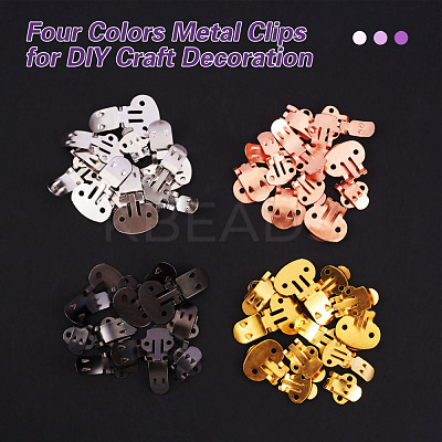 60 Pieces Iron Flat Blank Shoes Clips JX109A-1