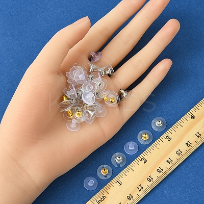 Brass Bullet Clutch Bullet Clutch Earring Backs with Pad KK-FS0001-43-1