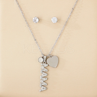 Mother's Day 304 Stainless Steel Jewerly Sets WG62052-02-1