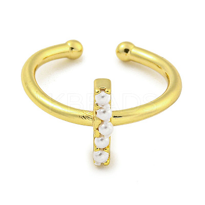 Rack Plating Brass Open Cuff Rings for Women RJEW-F162-01G-I-1