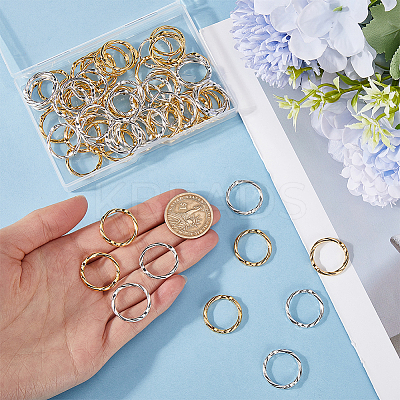 80Pcs 2 Colors Alloy Linking Rings FIND-SC0008-50-1