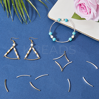 40Pcs 2 Colors Brass Tube Beads KK-CN0002-91-1