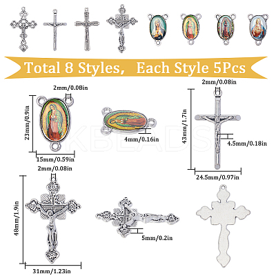 DIY Rosary Bead Style Jewelry Making Findings Kit DIY-SC0024-09-1