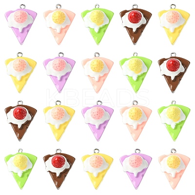 30Pcs 5 Colors Opaque Resin Imitation Food Pendants RESI-CJ0003-45-1