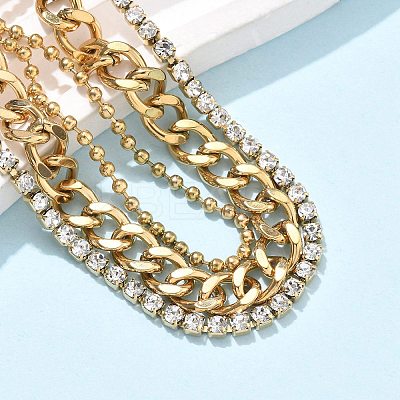 304 Stainless Steel Multi-strand Bracelets BJEW-C103-01G-1