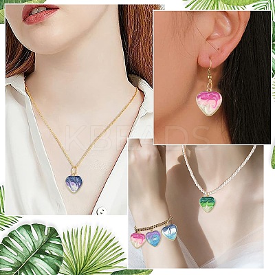 20Pcs 5 Colors Rack Plating Alloy Enamel Pendants ENAM-CJ0006-63-1