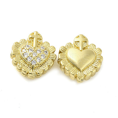 Rack Plating Brass Cubic Zirconia Beads KK-Q784-40G-1