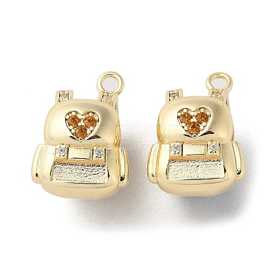 Brass Micro Pave Cubic Zirconia Pendants KK-F862-15G-1