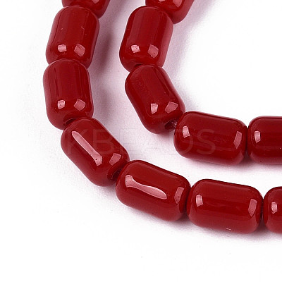 Opaque Glass Beads Strands GLAA-T028-14P-03-1