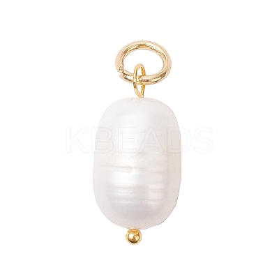 2Pcs 2 Colors Natural Cultured Freshwater Pearl Rice Pendants PALLOY-JF04200-1