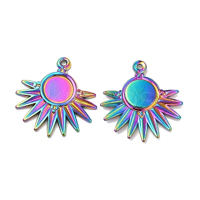 Ion Plating(IP) 304 Stainless Steel Pendant Cabochon Settings STAS-L020-022RC-1
