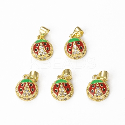 Brass Micro Pave Cubic Zirconia Charms KK-E068-VB322-1