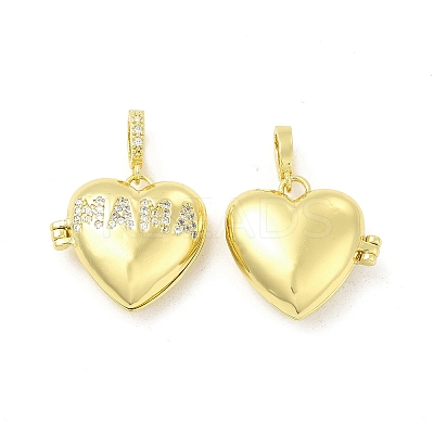 Mother's Day Brass Micro Pave Clear Cubic Zirconia Locket Pendants KK-H441-44LG-1