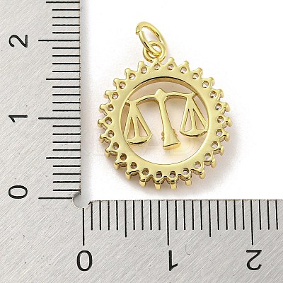 Rack Plating Brass Micro Pave Clear Cubic Zirconia Pendants KK-Q804-22G-1