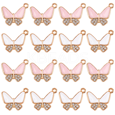 32Pcs 2 Colors Alloy Enamel Rhinestones Pendants ENAM-SC0005-54-1