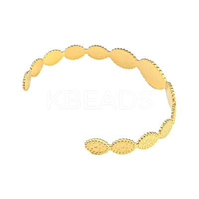 304 Stainless Steel Open Cuff Bangles for Women STAS-D016-01G-1