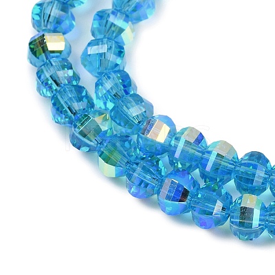 Electroplate Transparent Glass Beads Strands EGLA-B011-08A-AB07-1