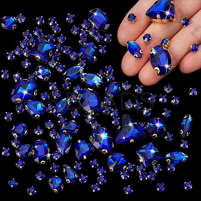 130Pcs Glass Sew on Rhinestones GACR-AR0001-03A-1