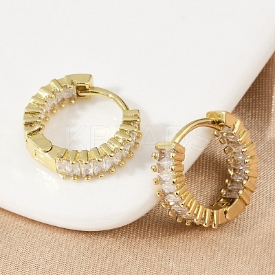 Brass Micro Pave Cubic Zirconia Hoop Earrings EJEW-M082-11G-1
