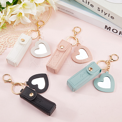 4Pcs 4 Colors PU Leather Lipstick Storage Bags AJEW-SC0003-95B-1