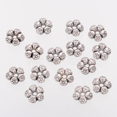 Heart Tibetan Style Charms Tibetan Silver Spacers Beads X-AC0752-NF-1